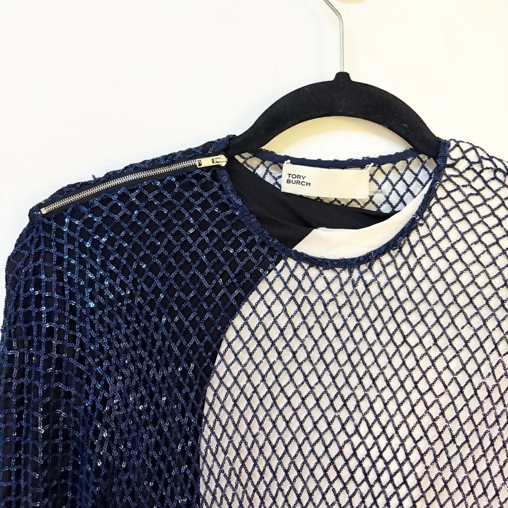 New Tory Burch Sequined ColorBlock Dress